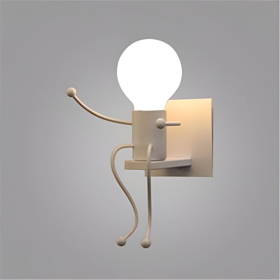 Applique murale design bonhomme LED blanc en métal avec ampoule ronde pour salon,47205107466499,47205107499267,47205107532035,47205107564803,47205107597571,47205107630339