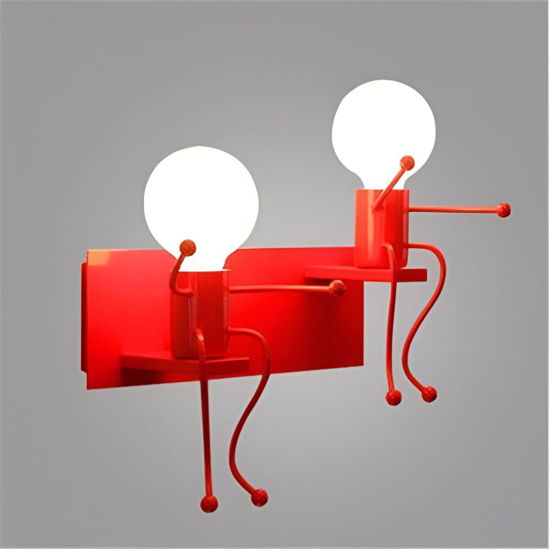 Applique design murale bonhommes rouges en métal et LED. Luminaires ludiques pour chambre ou salon,47205107466499,47205107499267,47205107532035,47205107564803,47205107597571,47205107630339
