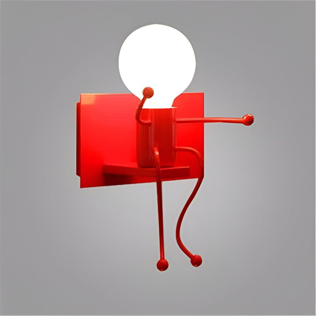 Applique murale design bonhomme rouge en métal avec ampoule LED ronde,47205107466499,47205107499267,47205107532035,47205107564803,47205107597571,47205107630339
