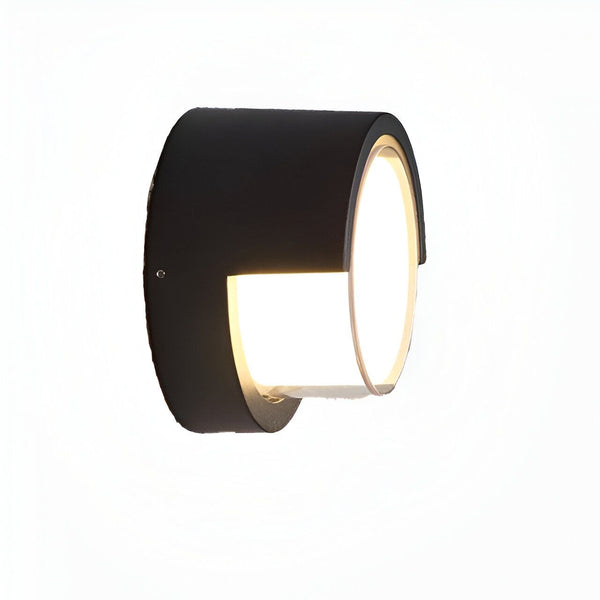 Applique extérieure LED noire 6W. Design moderne arrondi pour porche et façade. Éclairage indirect contemporain,47205106647299,47205106680067,47205106712835,47205106745603,47205106778371,47205106811139,47205106843907,47205106876675