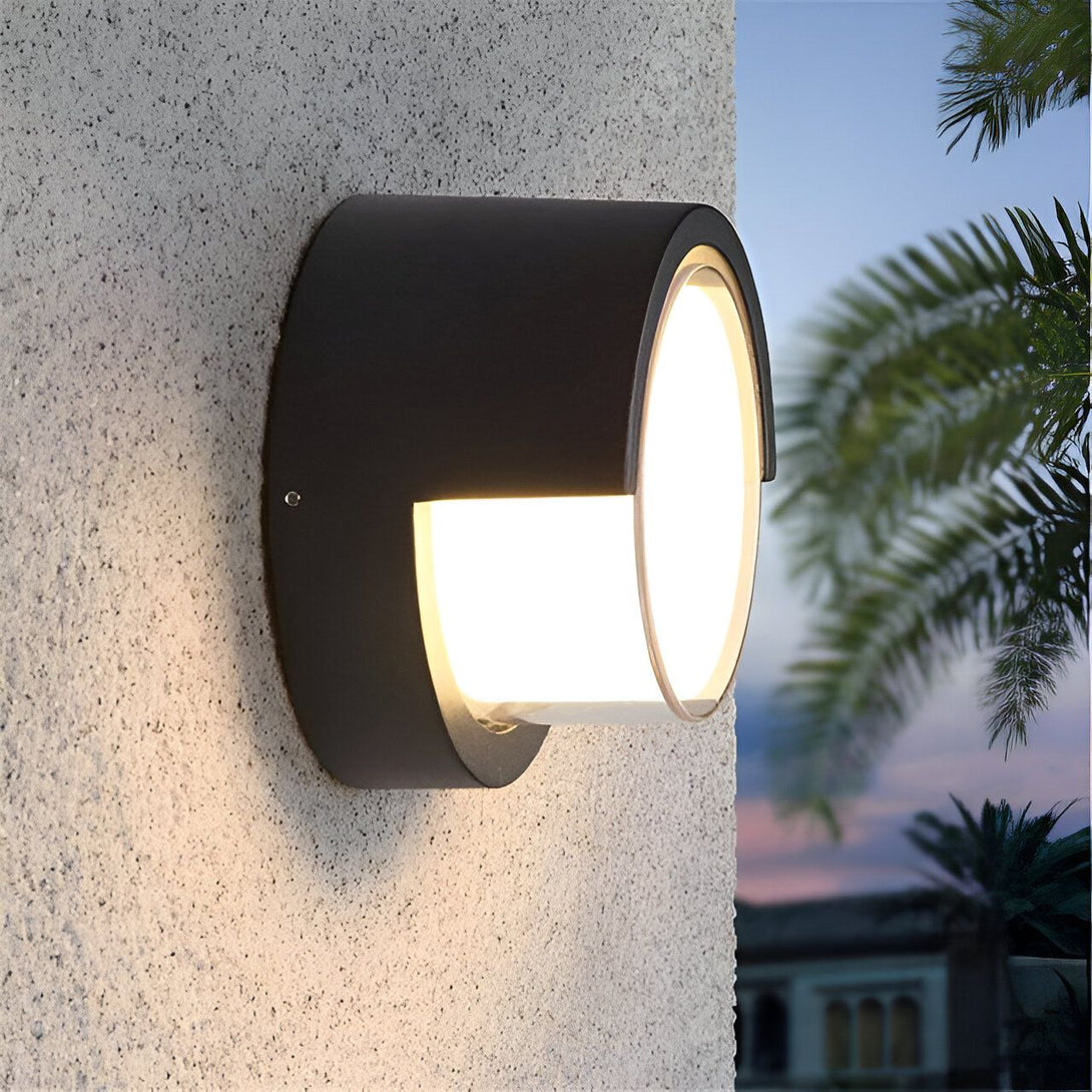 Applique extérieure LED noire moderne, design rond. Luminaire de jardin contemporain en métal pour éclairage décoratif,47205106647299,47205106680067,47205106712835,47205106745603,47205106778371,47205106811139,47205106843907,47205106876675