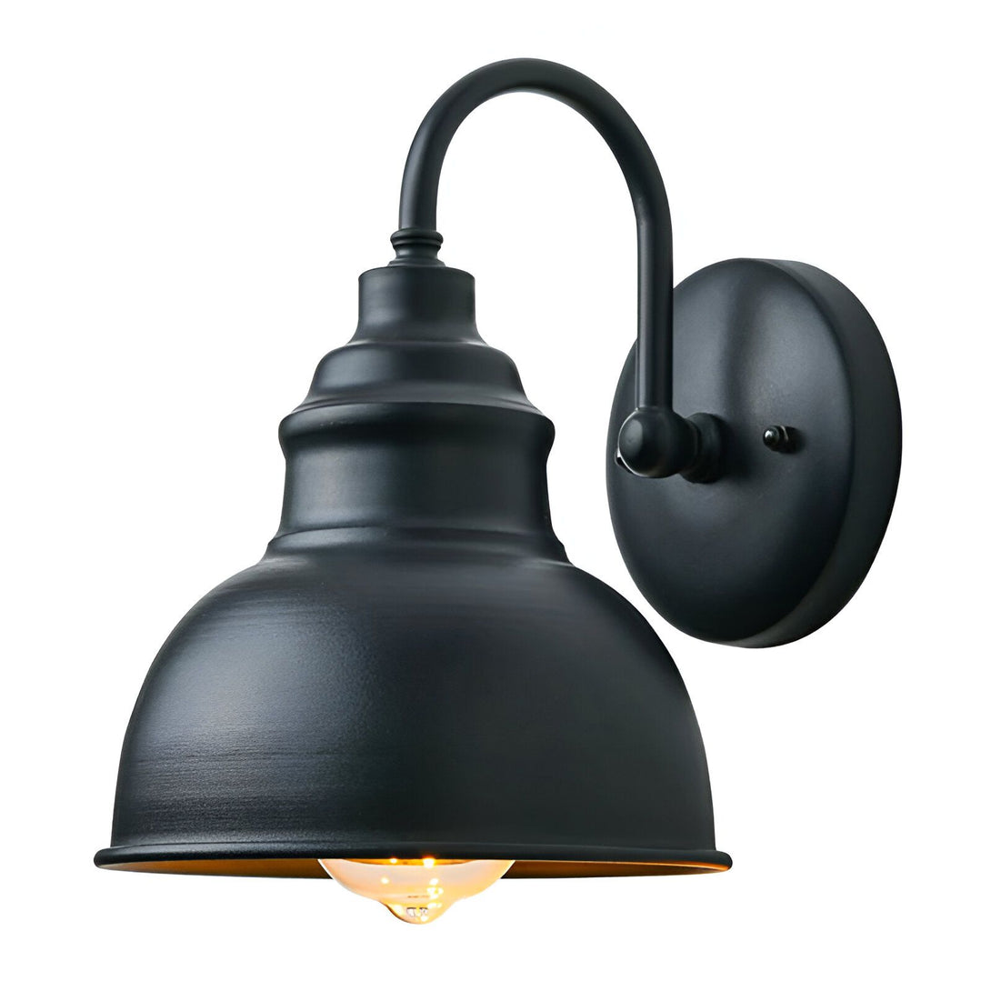 Une applique murale noire avec une ampoule à filament. LA-3532870835,LA-7331102605,