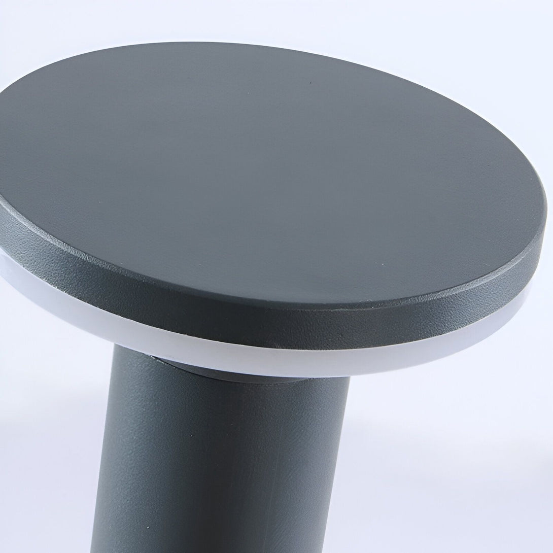 Une image d'un lampadaire LED gris avec un cercle lumineux blanc. JU-4746144346,JU-0801035287,JU-5260923960,JU-5505551076,