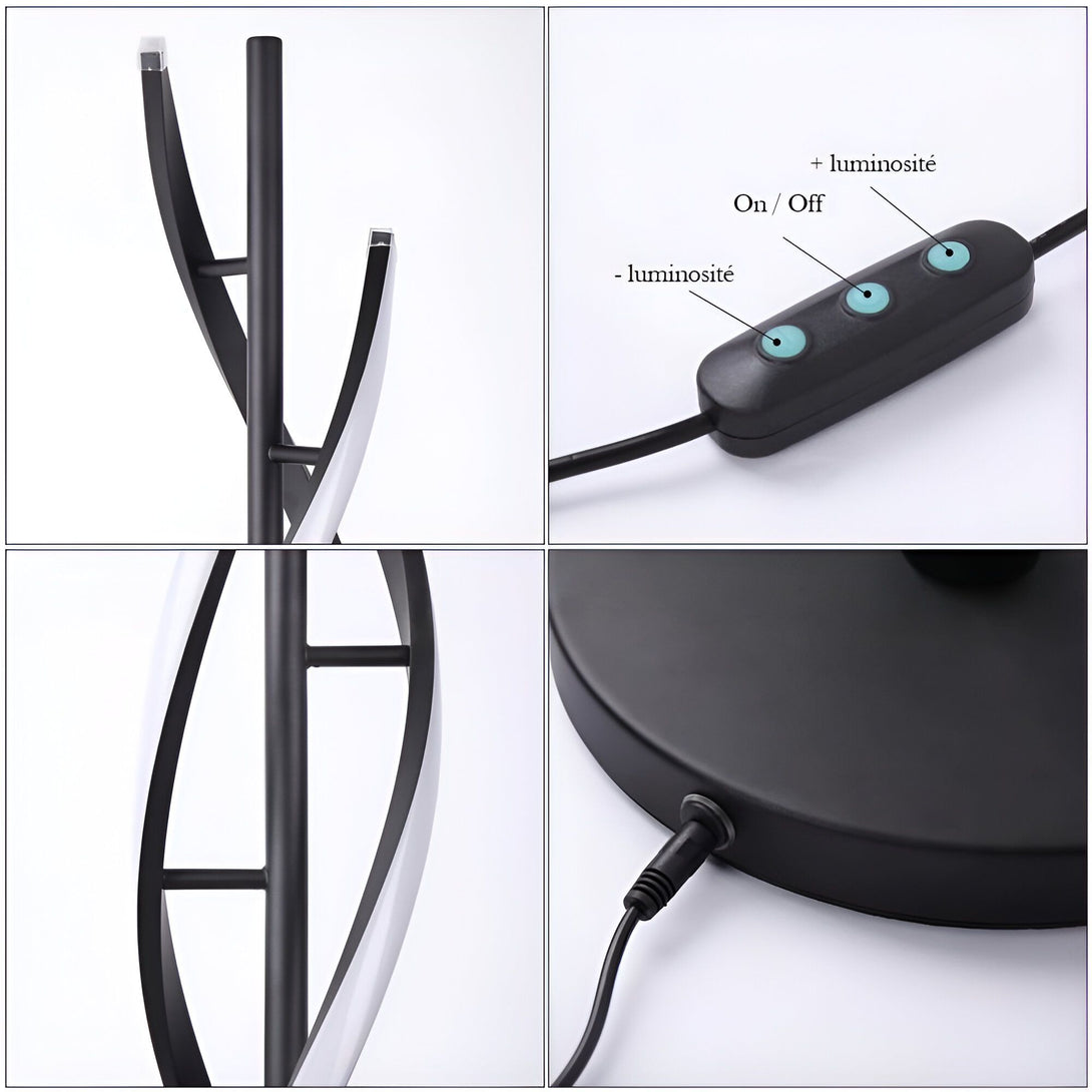 lampadaire noir avec interrupteur et variateur de lumière LS-3164174144,LS-6358658263,
