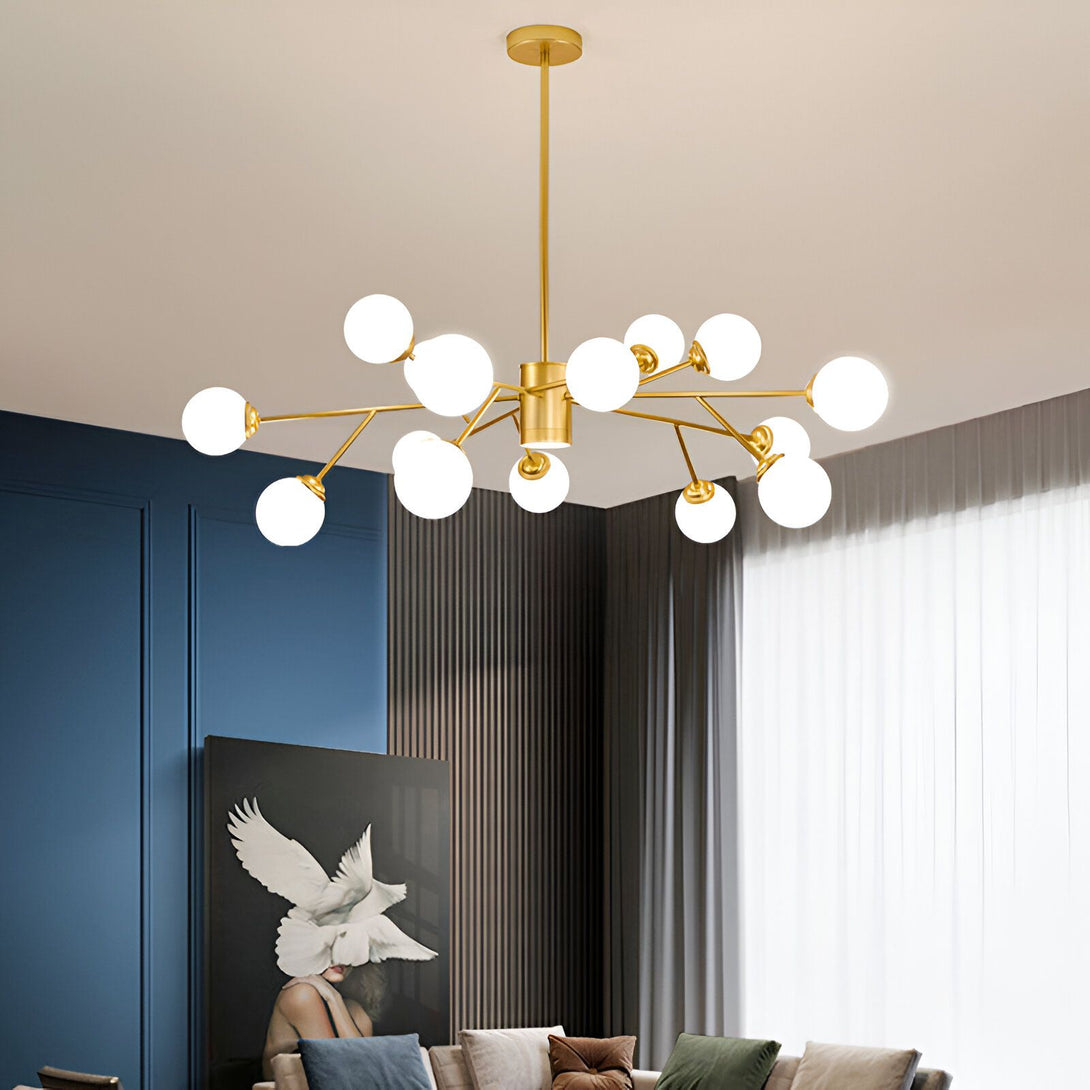 Lustre Luminaire - Ce lustre doré à 12 lumières est parfait pour ajouter une touche de modernité à votre intérieur. Il est fabriqué en métal et en verre et présente un design élégant et épuré. Les 12 ampoules sont disposées en branches, ce qui donne un effet lumineux magnifique. Ce lustre est idéal pour les salons, les salles à manger et les chambres à coucher. TY-9045481871,TY-2233872371,TY-8844527863,TY-237009723X,TY-1737070197,TY-7614359798,TY-1375557467,TY-8790248058,