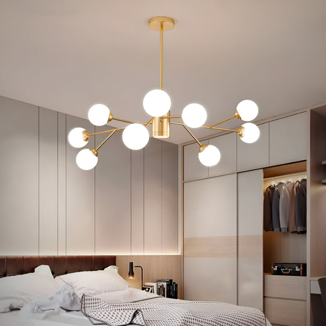 Lustre Luminaire est un plafonnier doré à 8 lumières avec des globes en verre opale. Il est parfait pour éclairer une salle à manger, un salon ou une chambre à coucher. TY-9045481871,TY-2233872371,TY-8844527863,TY-237009723X,TY-1737070197,TY-7614359798,TY-1375557467,TY-8790248058,