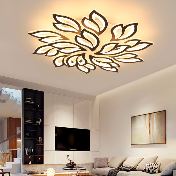 Un plafonnier LED en forme de rosace avec des pétales blancs et un centre noir. Il est parfait pour éclairer une pièce à vivre ou une chambre à coucher. RO-586957174X,RO-3366599952,RO-666856450X,RO-9654683970,RO-2214307699,RO-0742265870,RO-8266264139,RO-0242967159,RO-7709099114,RO-9771492209,