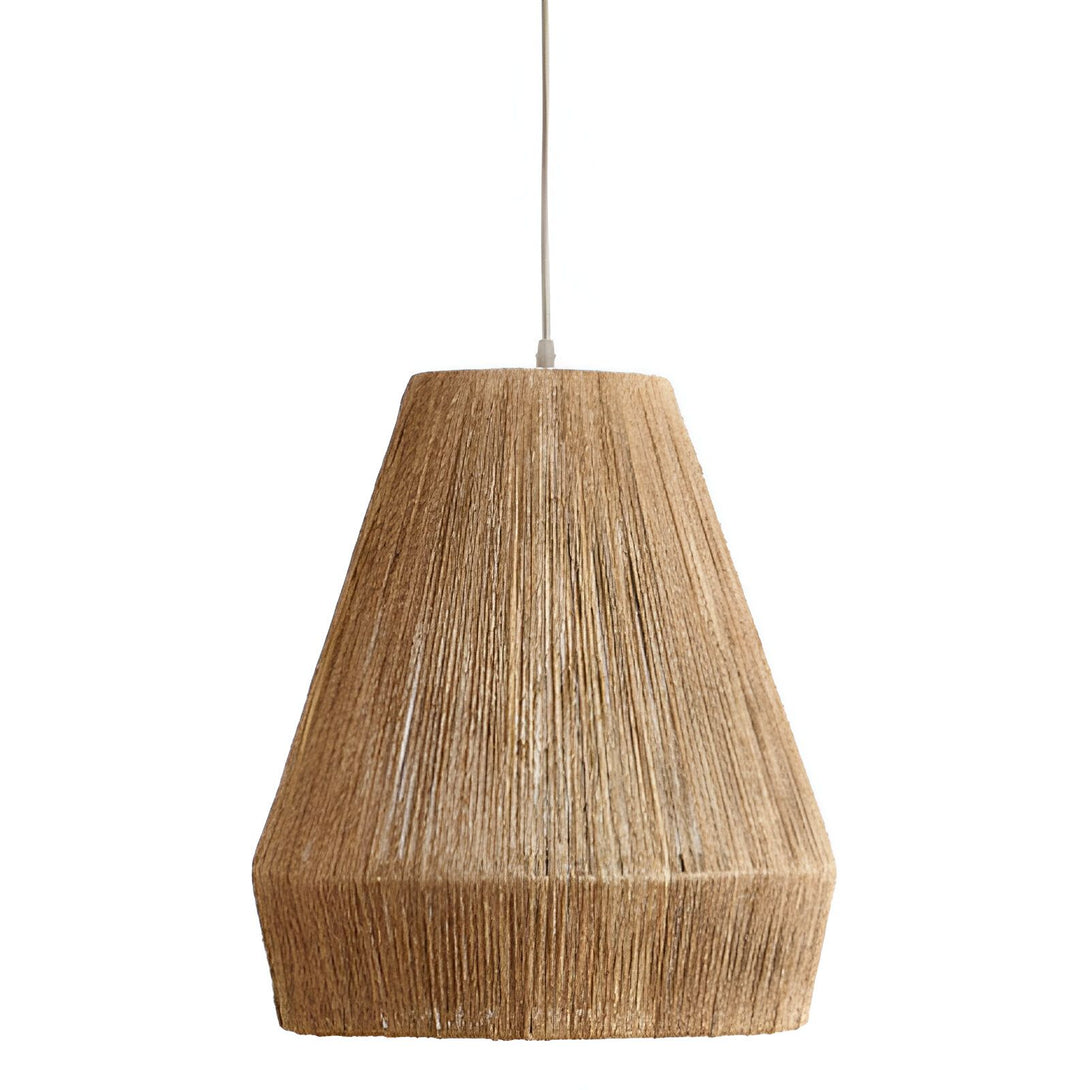 Une suspension marron en forme de pyramide inversée. AD-6453961679,AD-6657275196,AD-8746500626,AD-6764077002,AD-2257925033,AD-5434952707,