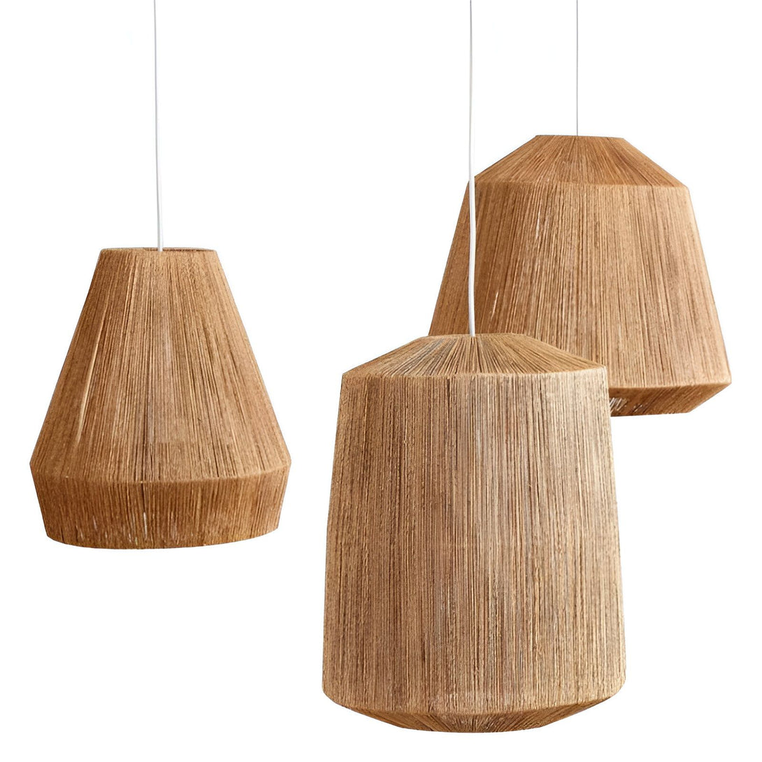 Trois suspensions en corde tressée de couleur marron. AD-6453961679,AD-6657275196,AD-8746500626,AD-6764077002,AD-2257925033,AD-5434952707,