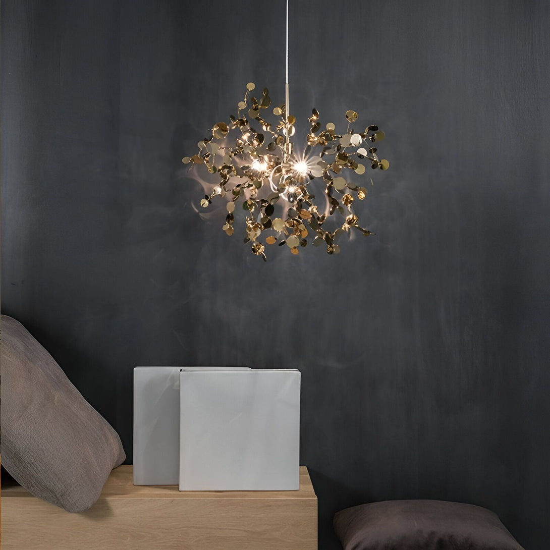 Suspension luminaire en acier au design moderne de couleur doré. SA-8998942399,