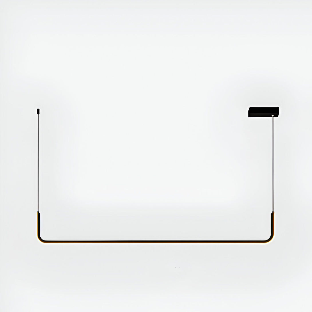 Une image d'une suspension noire avec une lumière LED intégrée. La suspension est de forme rectangulaire et est suspendue par deux câbles noirs. CU-6987275459,CU-2256173763,CU-8965480825,CU-2593177039,CU-6967884158,CU-8028259170,CU-425617155X,CU-8536488247,CU-0217384609,CU-6824179981,CU-5339287629,CU-8508221142,