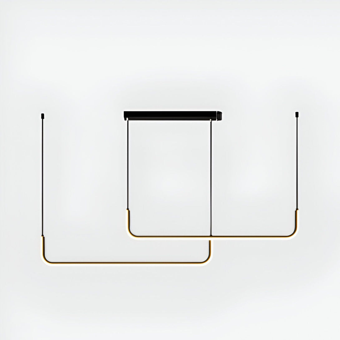 Une image d'une suspension noire avec des lumières LED dorées. CU-6987275459,CU-2256173763,CU-8965480825,CU-2593177039,CU-6967884158,CU-8028259170,CU-425617155X,CU-8536488247,CU-0217384609,CU-6824179981,CU-5339287629,CU-8508221142,