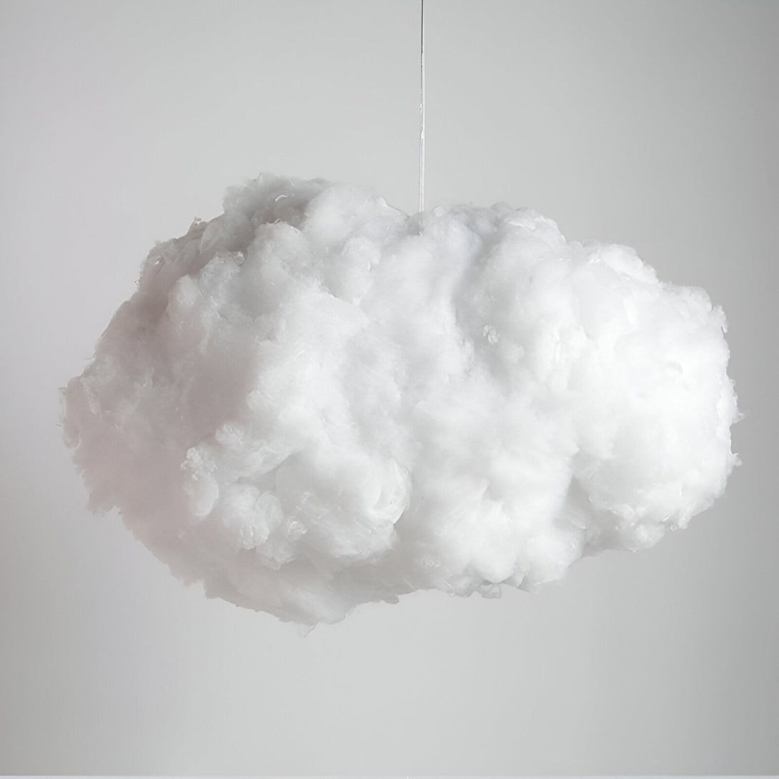 Une image d'un nuage blanc en coton suspendu par un fil blanc. CL-0076737969,CL-3719537056,CL-8704886801,